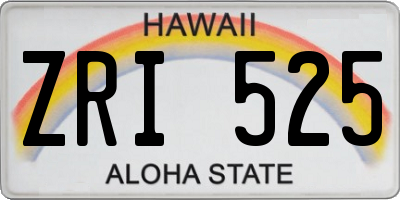 HI license plate ZRI525