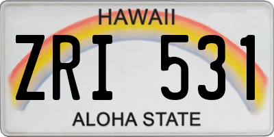HI license plate ZRI531