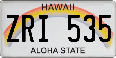 HI license plate ZRI535