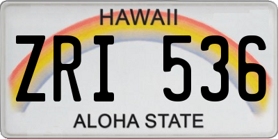 HI license plate ZRI536