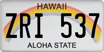 HI license plate ZRI537