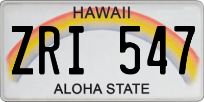HI license plate ZRI547