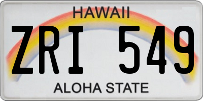HI license plate ZRI549
