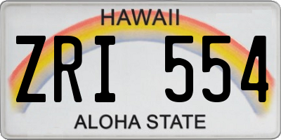 HI license plate ZRI554