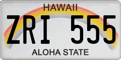 HI license plate ZRI555