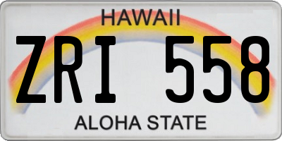 HI license plate ZRI558