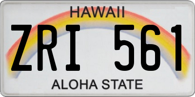 HI license plate ZRI561