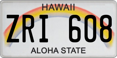 HI license plate ZRI608