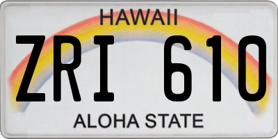 HI license plate ZRI610