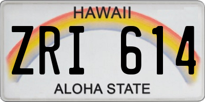 HI license plate ZRI614