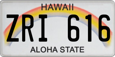 HI license plate ZRI616