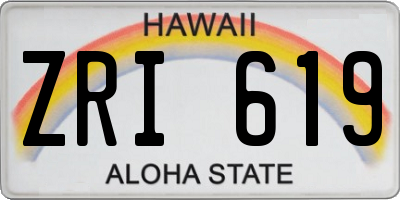 HI license plate ZRI619
