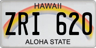 HI license plate ZRI620