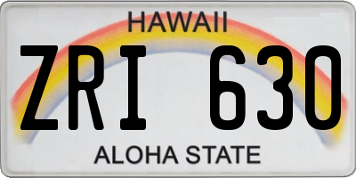 HI license plate ZRI630
