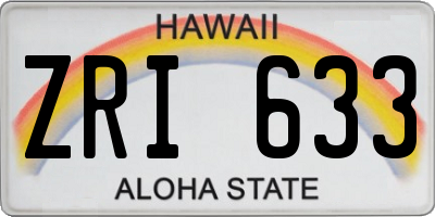 HI license plate ZRI633