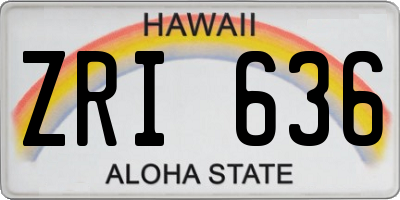HI license plate ZRI636