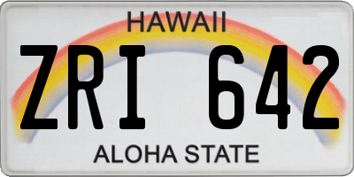 HI license plate ZRI642