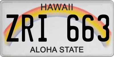 HI license plate ZRI663