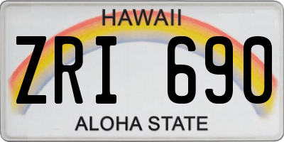 HI license plate ZRI690