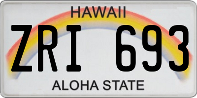 HI license plate ZRI693