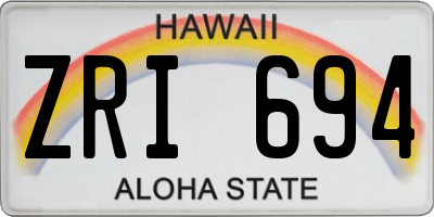 HI license plate ZRI694