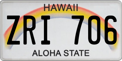 HI license plate ZRI706