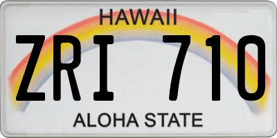HI license plate ZRI710