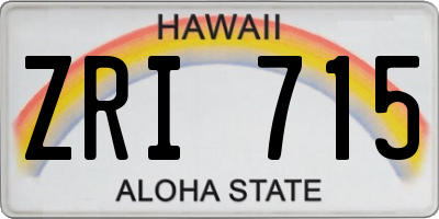 HI license plate ZRI715