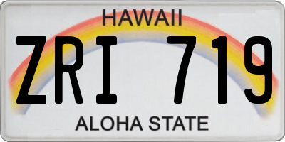 HI license plate ZRI719