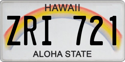 HI license plate ZRI721