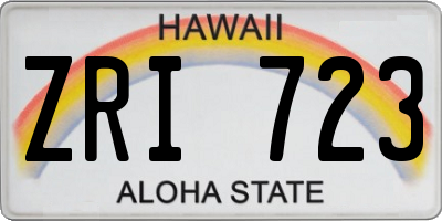 HI license plate ZRI723