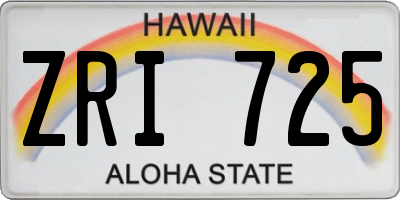 HI license plate ZRI725