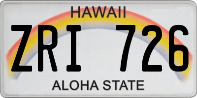 HI license plate ZRI726