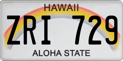 HI license plate ZRI729