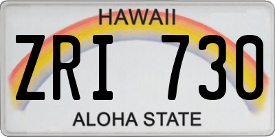 HI license plate ZRI730