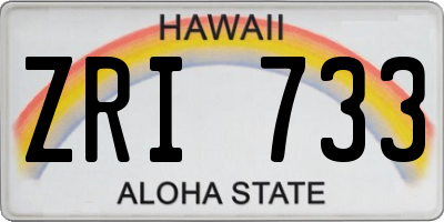 HI license plate ZRI733