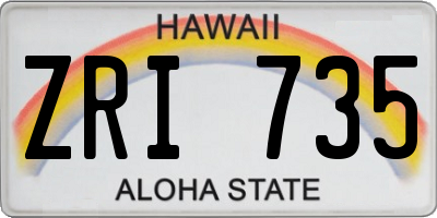 HI license plate ZRI735