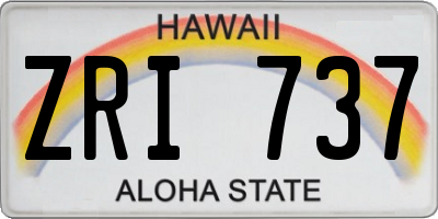 HI license plate ZRI737