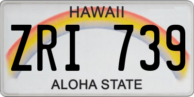 HI license plate ZRI739