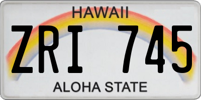 HI license plate ZRI745