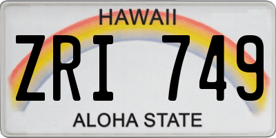 HI license plate ZRI749