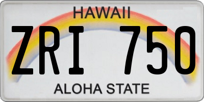 HI license plate ZRI750