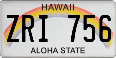 HI license plate ZRI756