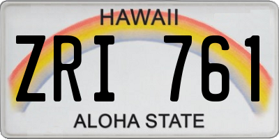 HI license plate ZRI761