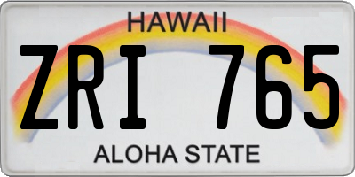HI license plate ZRI765