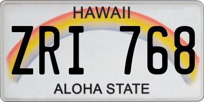 HI license plate ZRI768