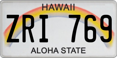 HI license plate ZRI769