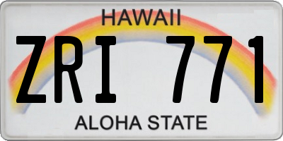 HI license plate ZRI771