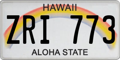 HI license plate ZRI773