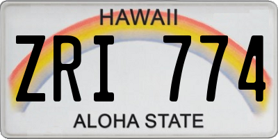 HI license plate ZRI774
